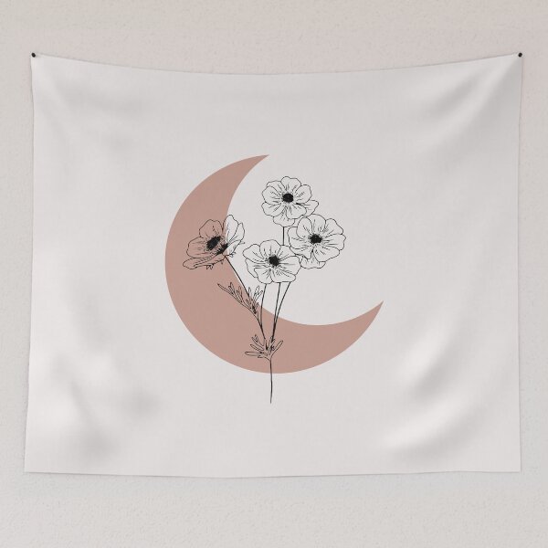 Item preview, Moon Line Flowers designed and sold by HappyLifeCreate.