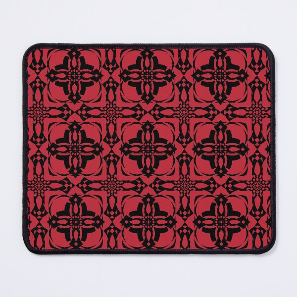 Item preview, Floral Crosses Pattern (Black on Red Background) designed and sold by CadenceLG.