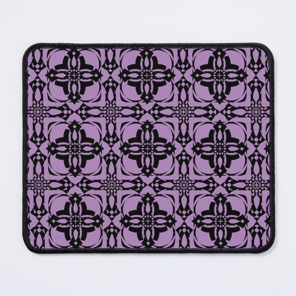 Item preview, Floral Crosses Pattern (Black on Purple Background) designed and sold by CadenceLG.