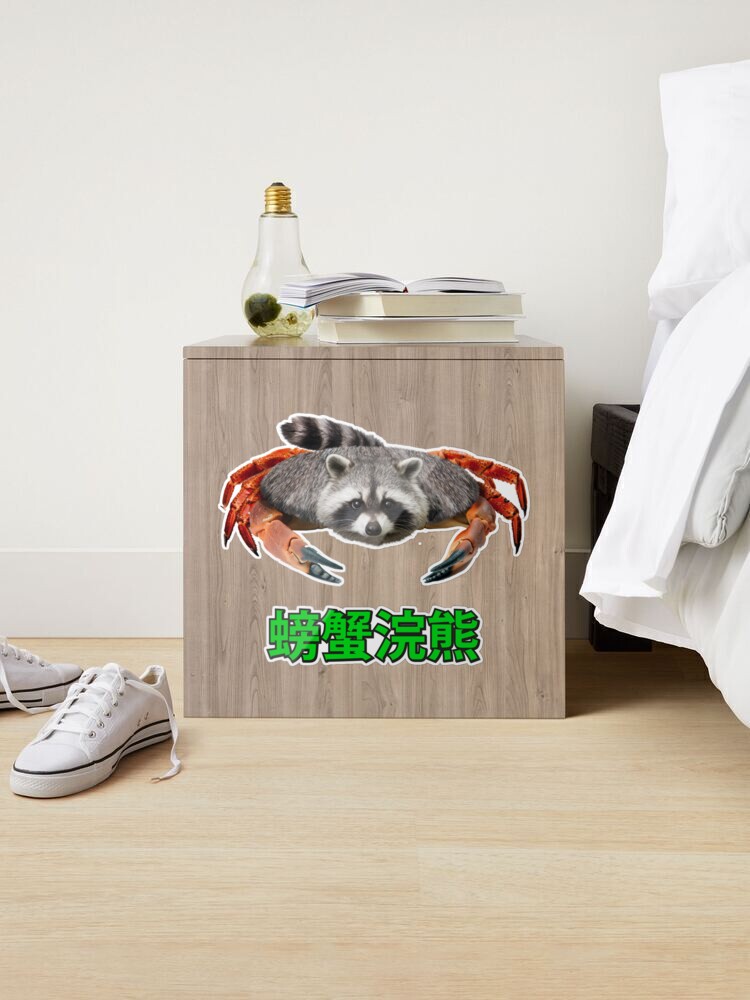 Crab Raccoon Sticker for Sale by cooneytoons