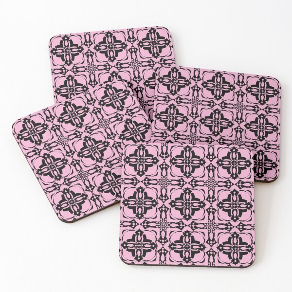 Item preview, Floral Crosses Pattern (Black on Pink Background) designed and sold by CadenceLG.