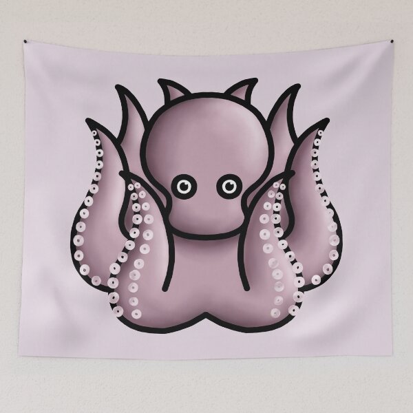 Item preview, little cute pastel pink octopus designed and sold by octo-PS.