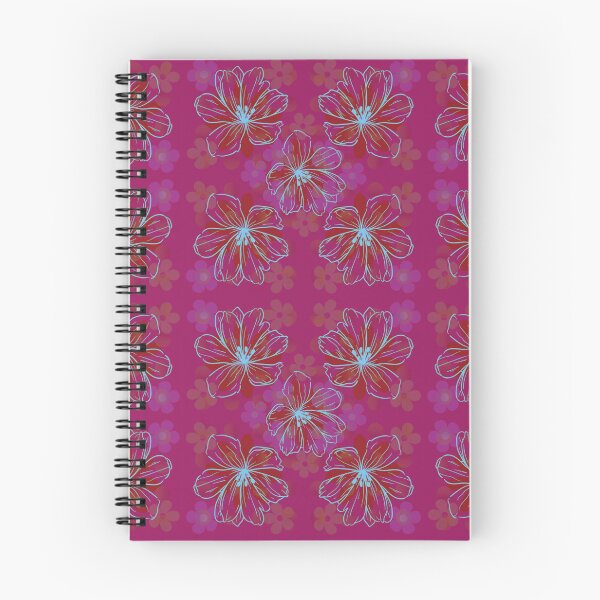 Item preview, Pretty Flower Pattern- Deep Pink with aqua blue flowers designed and sold by tinytiger77.