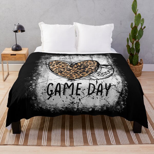 Item preview, Womens Game Day With Leopard Heart Football Lovers Mom Bleached V-Neck designed and sold by infinitecity751.