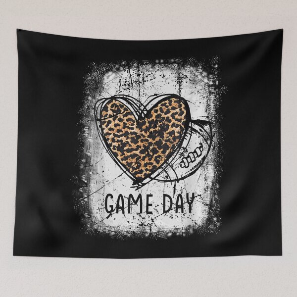 Item preview, Womens Game Day With Leopard Heart Football Lovers Mom Bleached V-Neck designed and sold by infinitecity751.