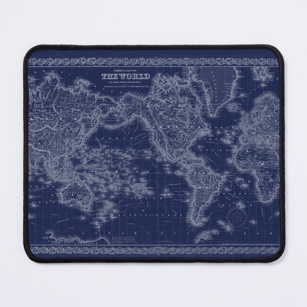 Item preview, Colton’s Map of the World 1855 Blue designed and sold by VintageArchive.