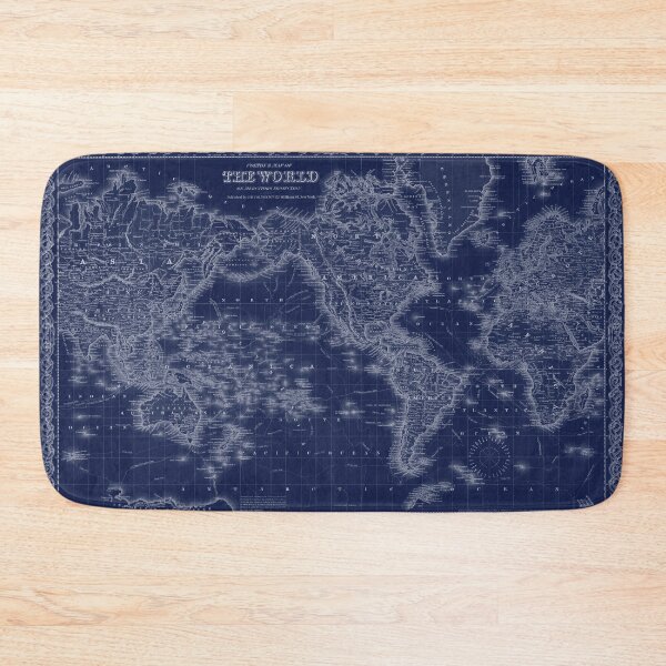 Item preview, Colton’s Map of the World 1855 Blue designed and sold by VintageArchive.