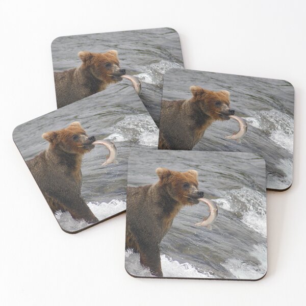 Item preview, Brown Bear catching a salmon at Brooks Falls in Katmai National Park in Alaska. - WelshDesigns designed and sold by welshdesigns.
