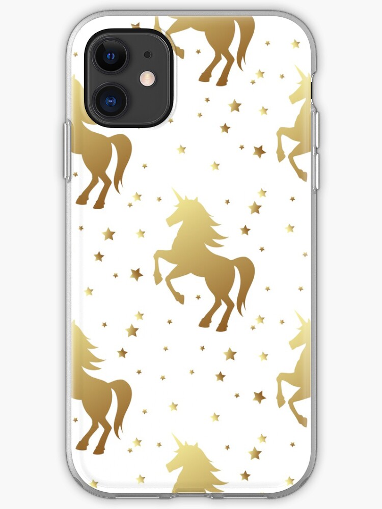 Funda Y Vinilo Para Iphone Unicornio Silueta Vector Patron Sin Costuras Unicornio Magico De Oro Con La Estrella En El Fondo Blanco Patron De Hadas Del Caballo De Julkapulka Redbubble