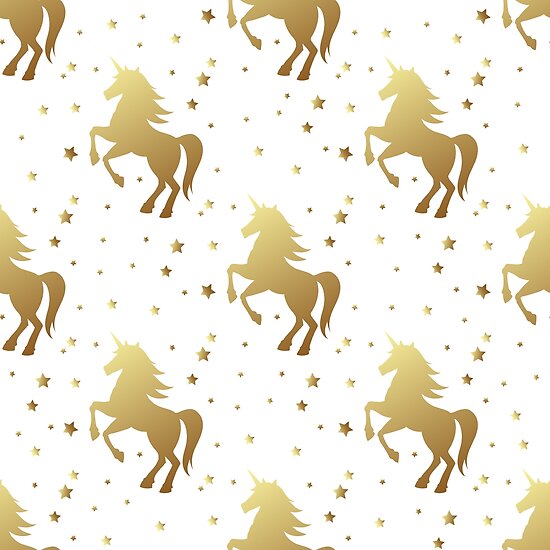 Póster «Unicornio silueta vector patrón sin costuras. Unicornio mágico