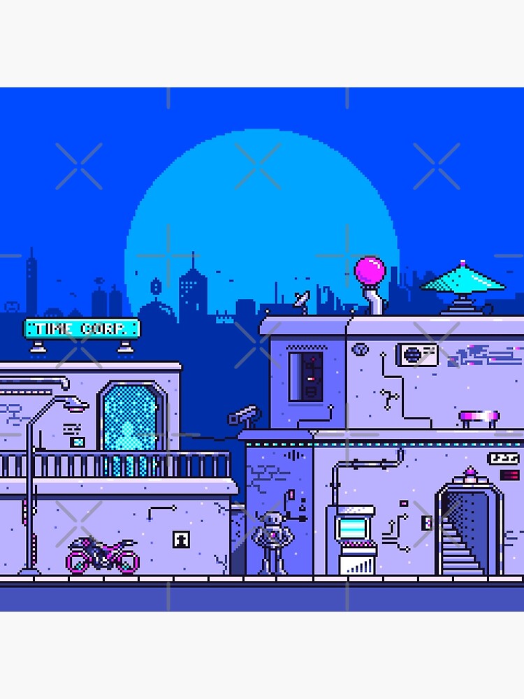 Thumbnail 2 of 2, Art Board Print, Cyberpunk Pixel Art designed and sold by djspacegr.