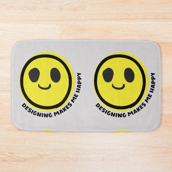Item preview, Designing makes me happy smile yellow face fashion designer gift merch designed and sold by MetalicBabe.