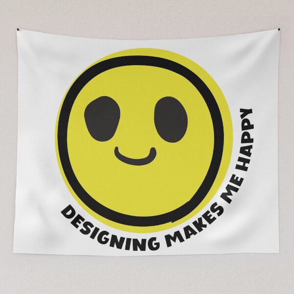 Item preview, Designing makes me happy smile yellow face fashion designer gift merch designed and sold by MetalicBabe.