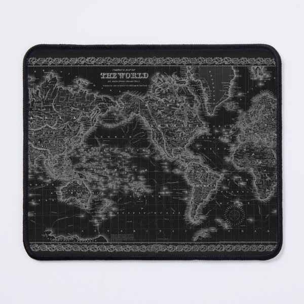 Item preview, Colton’s Map of the World 1855 Black White designed and sold by VintageArchive.