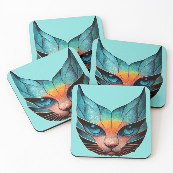 Item preview, Geometric Teal Cat designed and sold by DesignsBySaxton.