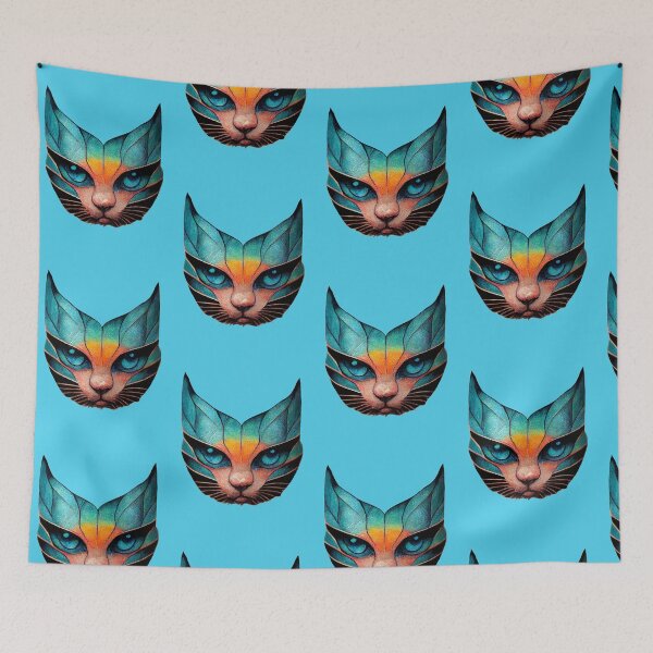 Item preview, Geometric Teal Cat designed and sold by DesignsBySaxton.