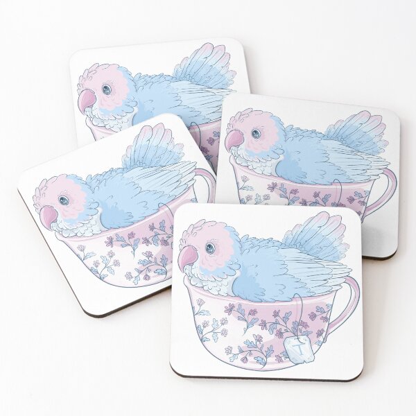 Item preview, T Cup Parrot - Subtle trans pride designed and sold by foxandtiger.