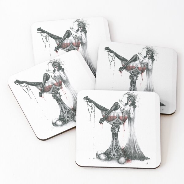 Item preview, Bloody Dita, Lady in a Martini Glass, Bloody Drink, BDSM girl in gothic cup, Gothic Aesthetic, Goth Girl, Dart Art, Vintage Witch, Sexy Vamp designed and sold by SSINAMOON.