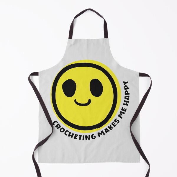 Item preview, Crocheting makes me happy smile yellow happy face crocheting lover gift designed and sold by MetalicBabe.