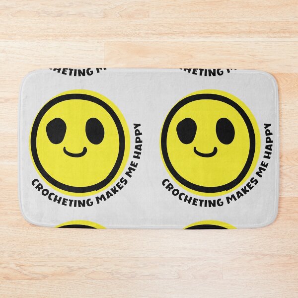 Item preview, Crocheting makes me happy smile yellow happy face crocheting lover gift designed and sold by MetalicBabe.