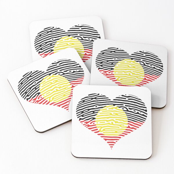 Item preview, Aboriginal Land National Sorry Day 2022 - Retro Vintage Australian Aboriginal Flag Fingerprint Heart Fire   designed and sold by Shidosama.