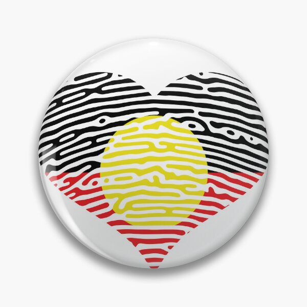 Item preview, Aboriginal Land National Sorry Day 2022 - Retro Vintage Australian Aboriginal Flag Fingerprint Heart Fire   designed and sold by Shidosama.
