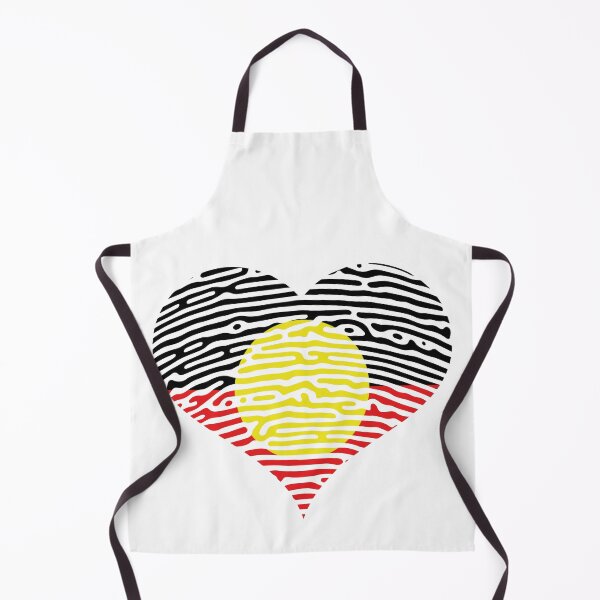 Item preview, Aboriginal Land National Sorry Day 2022 - Retro Vintage Australian Aboriginal Flag Fingerprint Heart Fire   designed and sold by Shidosama.