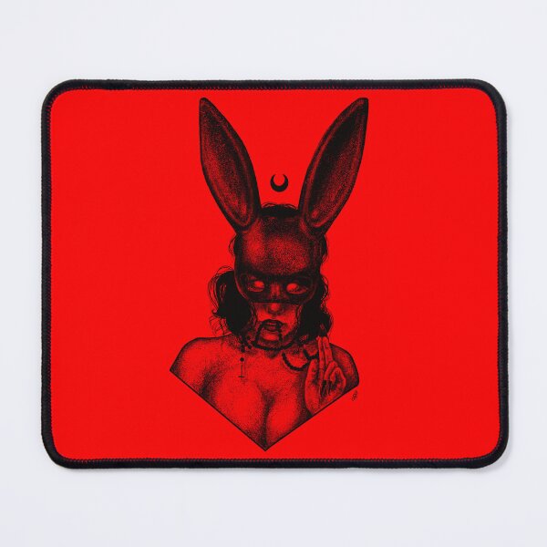 Item preview, Playful Bunny Girl, BDSM girl, dark nun, sexy girl, nocturnal stranger, playboy, succubus, bunny mask, dark art, vintage witch, retro black and white art, tattoo design, sexy vamp designed and sold by SSINAMOON.