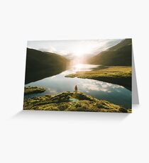 Tarjeta de felicitación Suiza Mountain Lake Sunrise - Fotografía de paisajes