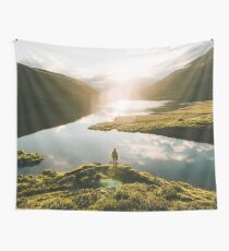 Switzerland Mountain Lake Sunrise - Landscape Photography Wall Tapestry
