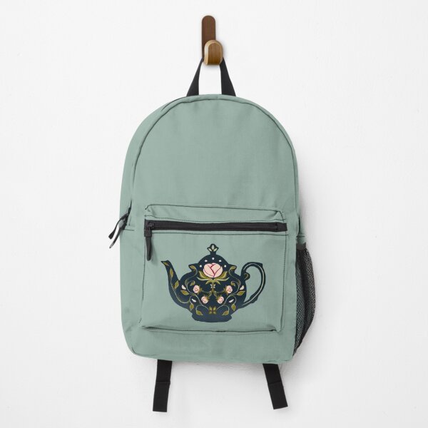 Item preview, Rose and Ivy Folk Art Tea Pot designed and sold by Skull Fern.