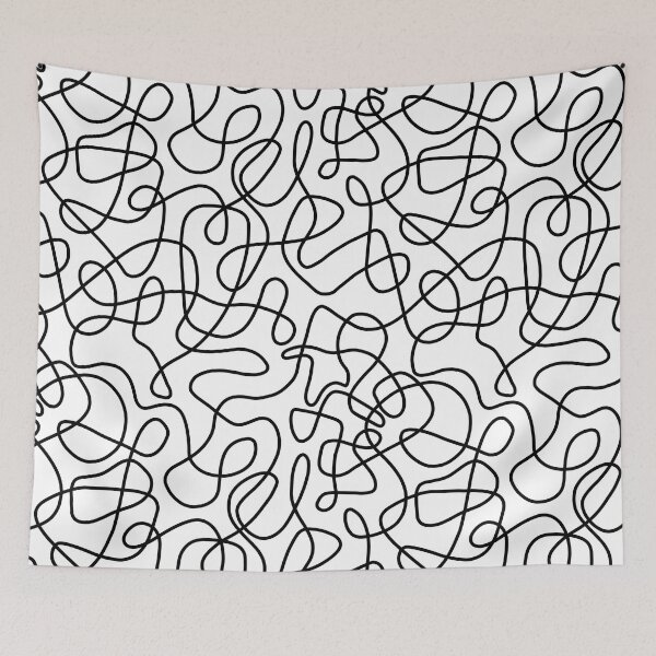 Item preview, Doodle Lines | Black + Cream designed and sold by GreysPosy.