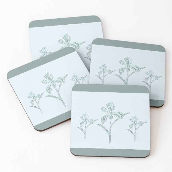 Item preview, Teal and Grey Irises designed and sold by Karen Thomson.