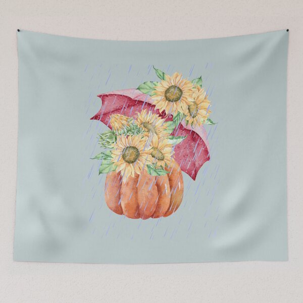Item preview, Pumpkin, Halloween, Autumn Colors, October Colors, September Colors, Sunflower, Umbrella, Rain, Flowers designed and sold by WORLD-SOFIA.