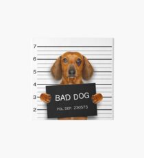 Funny Dachshund Mugshot Art Board