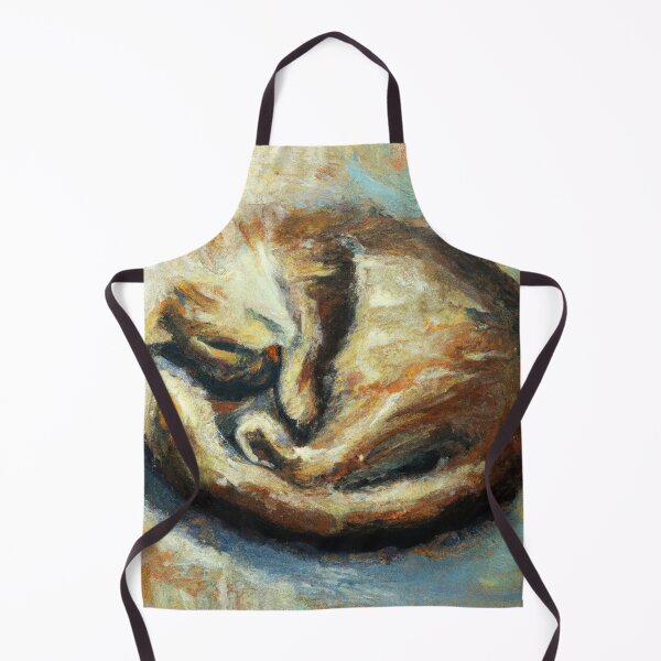 Item preview, an expressive oil painting of a cat curled up sleeping in a sun beam designed and sold by xostarboyxo.