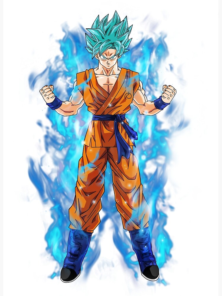 Goku - Blue Hair Super Saiyan Postcard for Sale by animelovah