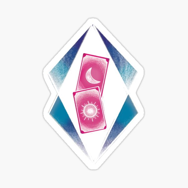 Vista previa del artículo con la obra «Cartas de Tarrot rosa y azul», diseñado y vendido por TeaLeef.