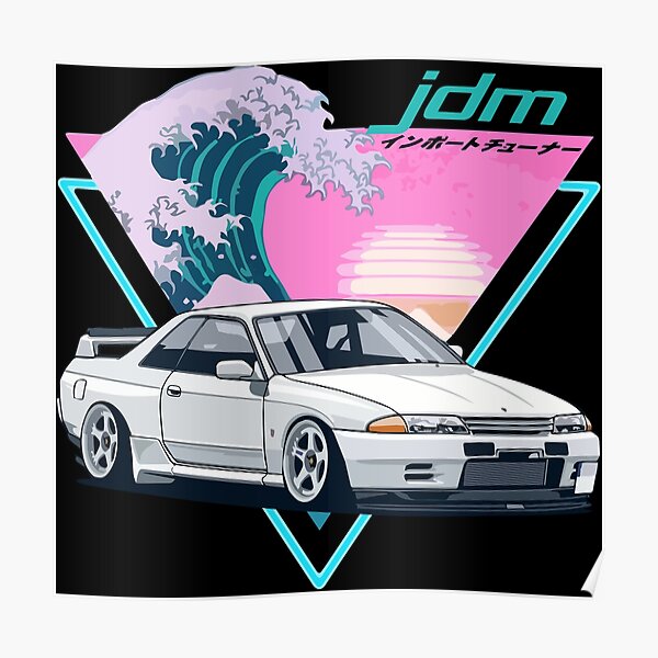 R32 Skyline Gt R Vaporwave Jdm Poster For Sale By Fromthe8tees