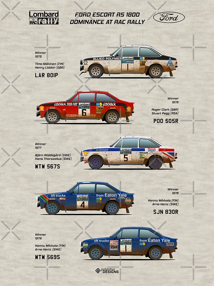 Thumbnail 7 of 7, Classic T-Shirt, Ford Escort RAC Rally Tribute designed and sold by pablichor.