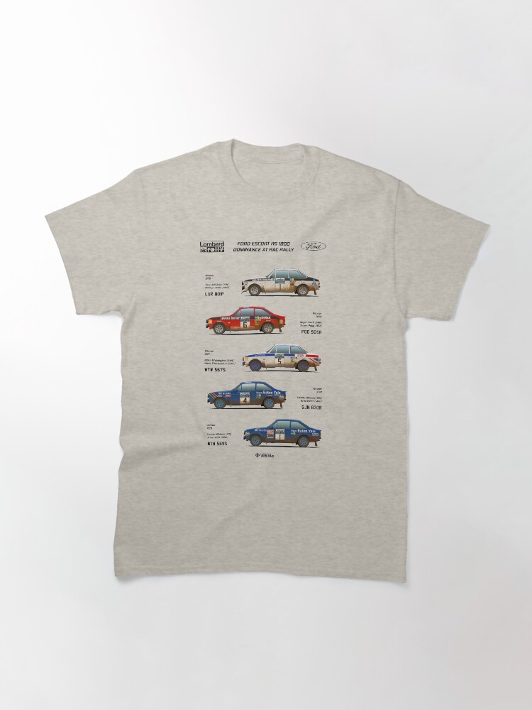 Thumbnail 3 of 7, Classic T-Shirt, Ford Escort RAC Rally Tribute designed and sold by pablichor.