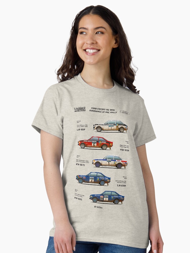 Thumbnail 2 of 7, Classic T-Shirt, Ford Escort RAC Rally Tribute designed and sold by pablichor.