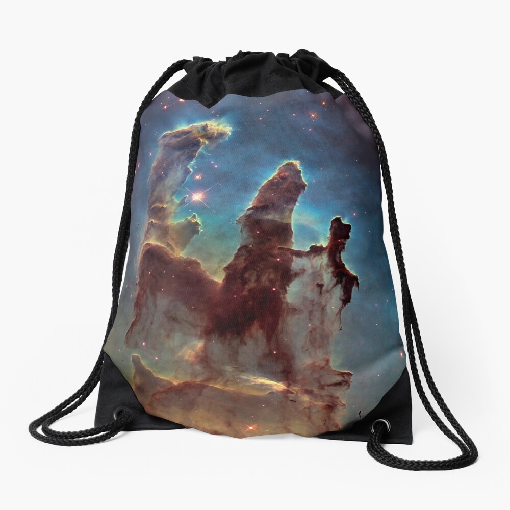 HUBBLE, NASA, Telescope, Pillars of Creation, Stars, Space, Cosmos, Cosmic, Eagle Nebula. Drawstring Bag
