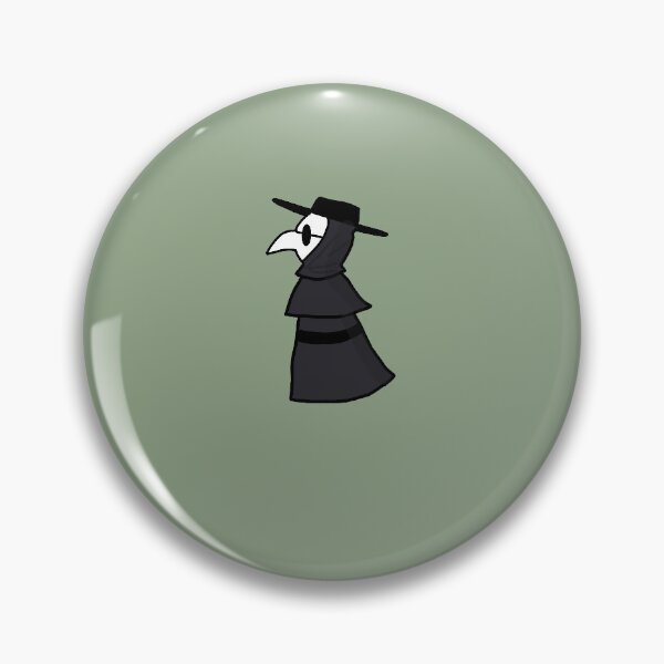 Item preview, plague doctor pin button designed and sold by mintimochi.