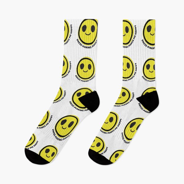 Item preview, Dressmaking makes me happy smile yellow face clothing seamstress tailor quilt knit crochet fashion designer dressmaker gift designed and sold by MetalicBabe.