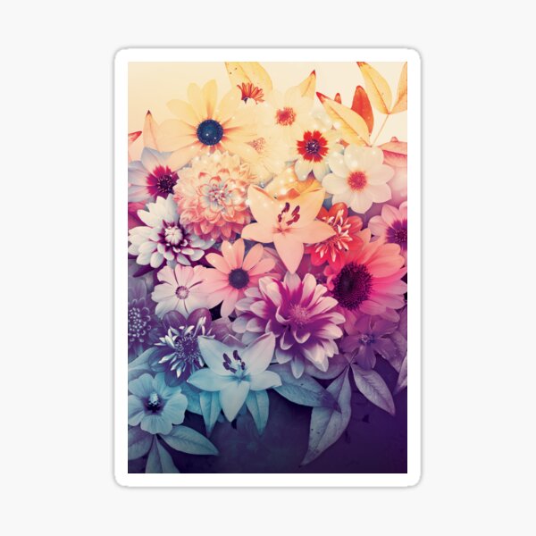 Hipster Flowers Sticker