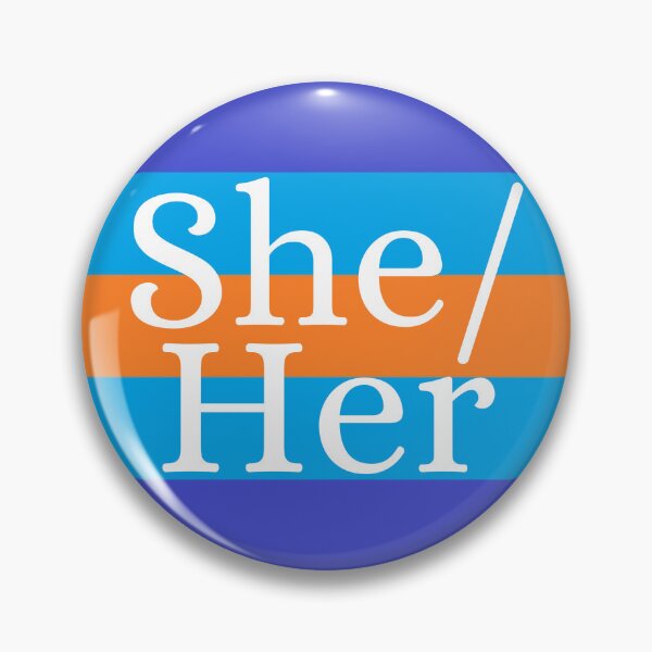 Item preview, She Her Multigender Pronoun Multi Gender Identity Pin designed and sold by prideXrainbow.