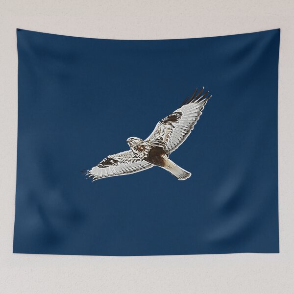 Item preview, Rough Legged Hawk Buzzard Flying White Alternate Design designed and sold by designsasstultd.