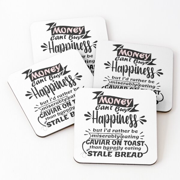 Item preview, Money Can't Buy Happiness Funny Quote (for light background) designed and sold by my-green-gecko.