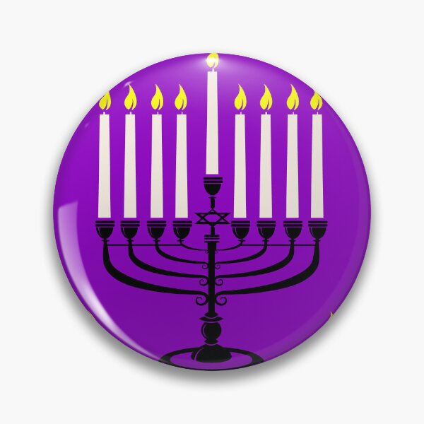 Item preview, purple menorahs hanukkah print designed and sold by Gossip Rag.